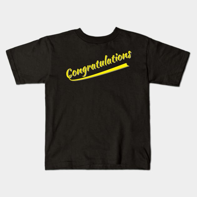 Congratulations typographic design Kids T-Shirt by emofix